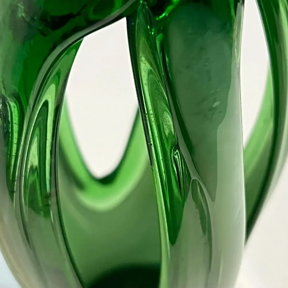 MAEXSA Hand Blown Green Art Hand-Blown Mexican Glass 8